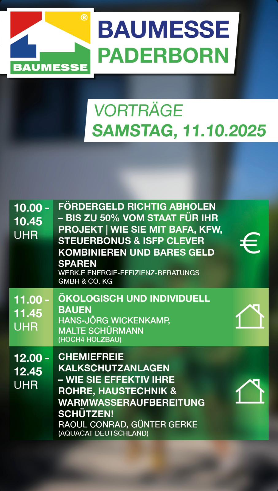 AquaCat Deutschland - Raoul Conrad - Chemikalienfreier Kalkschutz - Vortragsforum-Zeitplan