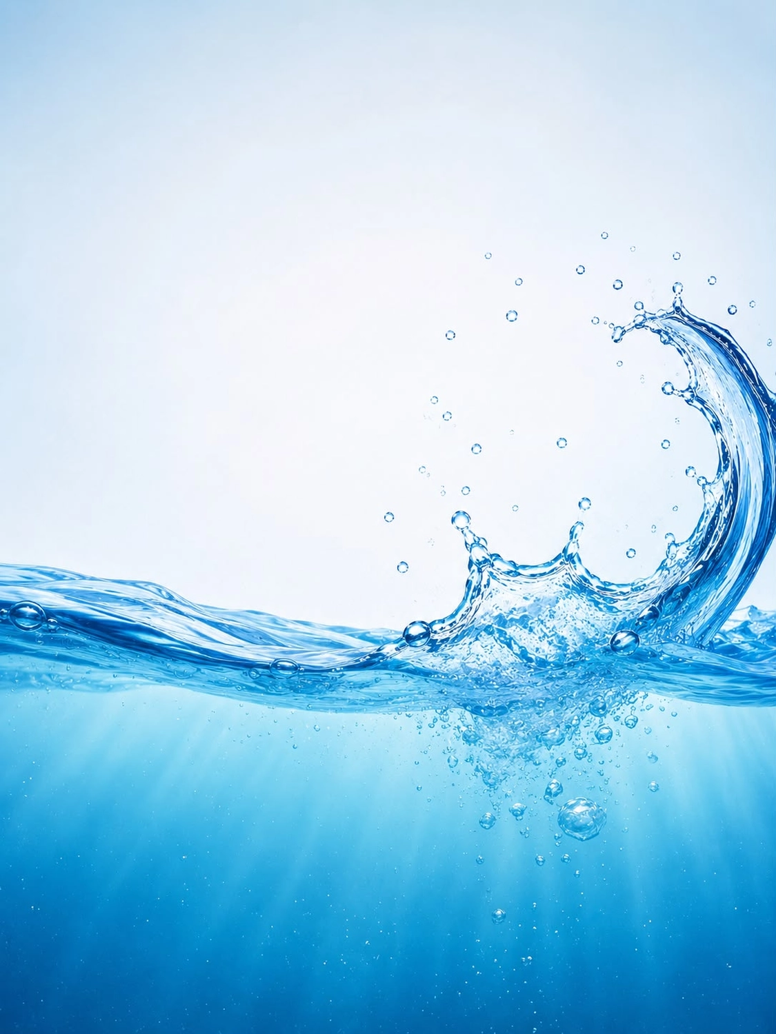 AquaCat Deutschland - Raoul Conrad - Chemikalienfreier Kalkschutz - Blaue, sprudelnde Wasserspritzer mit klaren Wellen